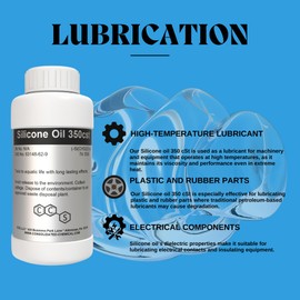 Silicone Oil 350 CST | Premium-Quality Lubricant for Industrial, Automotive, and Cosmetic Applications - 500mL (16 Fl Oz)