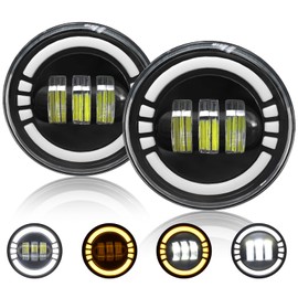 LED Fog Lights Assembly compatible with Toyota 2005-2011 Tacoma,2007-2013 Tundra,2004-2006 Solara,2008-2015 Sequoia Clear Lens【DRL+Turn signal】 1Pair Upgraded Modified Lamps