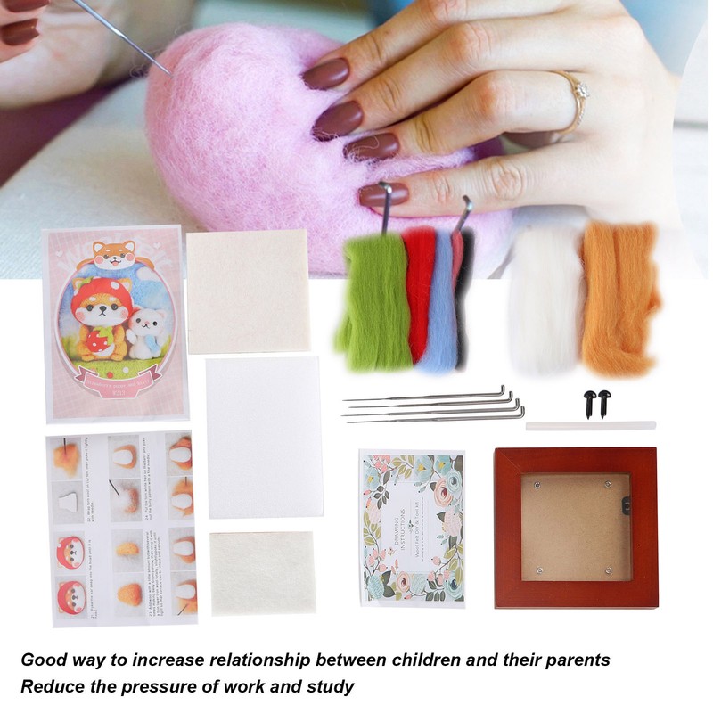 Needle Felting Kit Photo Frame Wool Felting Supplies Animal Plush