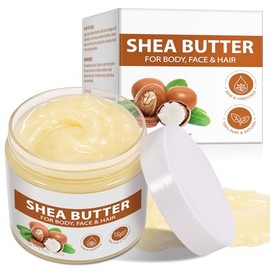 Manteca De Karité Pura, Orgánica, Cruda Y Sin Refinar Para Cuerpo Y Rostro - 100% Natural Con Vitaminas A, E Y F - Hidratación Duradera Para Piel Seca, Cuidado Del Cabello, 221 G (7.8 Oz)