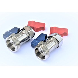 Visua 15mm Washing Machine Dishwasher Valves Staight Connector Hot and Cold - Pair