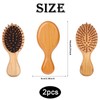 2 Pack Mini Hair Brush - Bamboo Hair Brush for
