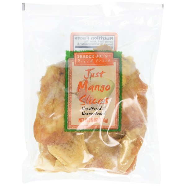 Trader Joe's Dried Fruit Just Mango Slices 6 ounces (Pack of 4)