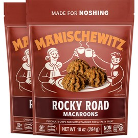 Manishewitz Rocky Road Macaroons, 10oz (2 Pack) | Coconut Macaroons | Resealable Bag | Dairy Free | Gluten Free Coconut Cookie | Kosher for Passover