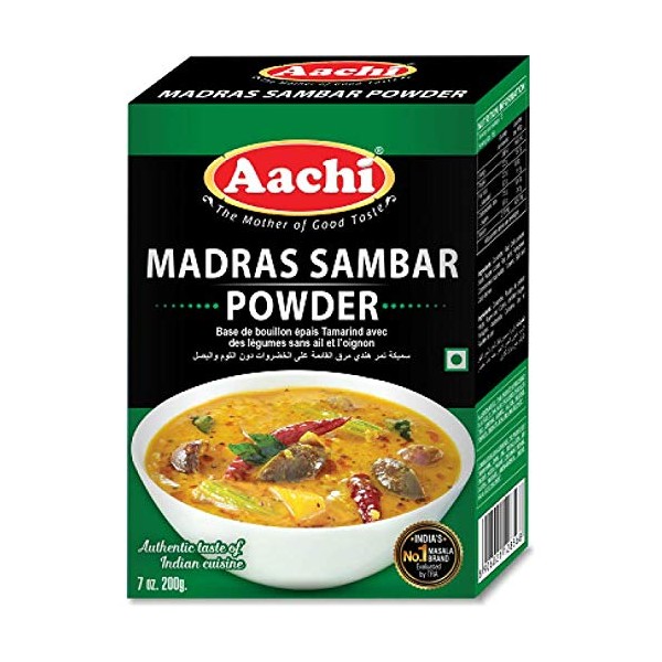 Aachi, MADRAS SAMBAR Powder - 200 GMS (7 onzas)