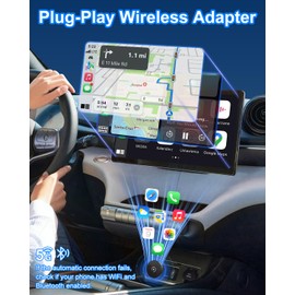Mini Wireless Car Adapter for Factory Installed Vehicle Systems, Plug & Play USB-C Adapter for Vehicles with Wired CarPlay/Android Car (from 2016), WiFi BT 5.2 Compact Metal Design