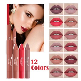 Agrifilm Matte Velvet Lipstick Lip Crayon Nourishing Non-Stick Cup Lip Stain Lip Gloss,Long-lasting Waterproof Lip Stick Lip Makeup for Women (3)