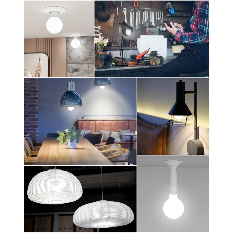 JACKYLED E26 Light Socket Extender 4-Level Extendable, 3.1-4.3in/8-11cm Extension E26/E27