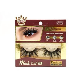 CATTITUDE 3D LASHES Accra Countess Mink Cat 25mm False Eyelashes, Ligthweight & Reusable