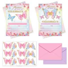 Delightful Birthday Invitations - Charming Mermaid Themed Birthday Party Invitations Perfect for Girls - Pack of 12 Cards with Envelopes and Stickers - Premium Caliber, Unique Design