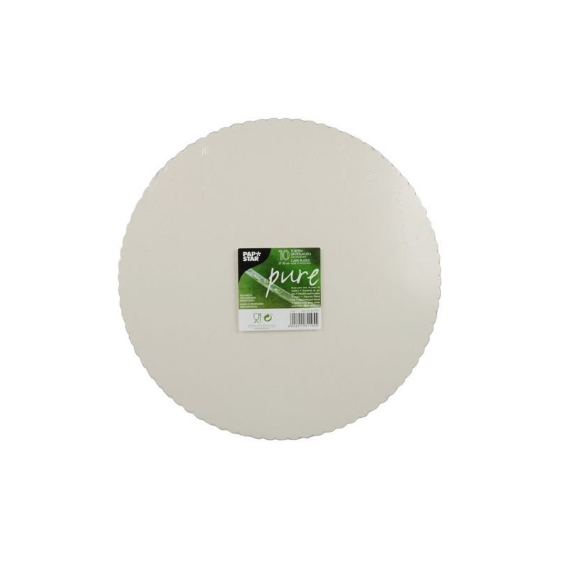 PAPSTAR 10 Untertöten, Pappe, pur, rund, Ø 30 cm, weiß