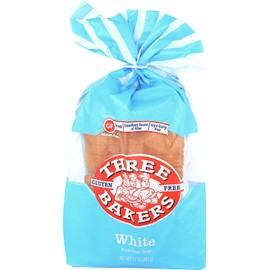 Three Bakers, Bread White Whole Grain, 17 Ounce