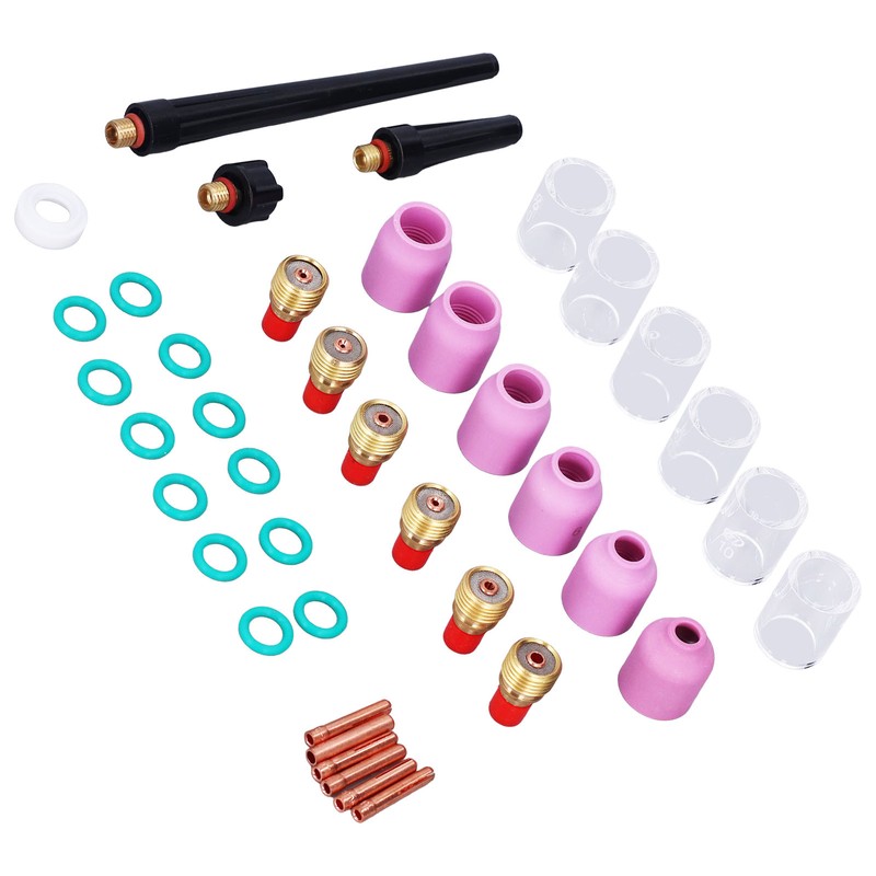 40Pcs TIG Welding Torch Accessories Kit Collet Alumina Nozzle Gas