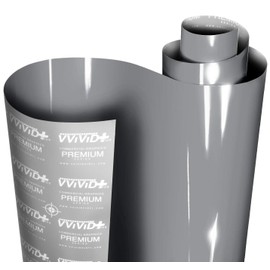 VViViD+ Ultra Gloss Nardo Dark Grey Vinyl Car Wrap Premium Paint Replacement Film Roll with Nano Air Release Technology, Stretchable Protective Cap Liner, Self Adhesive (3ft x 5ft)