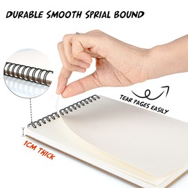 Mamowla Drawing Pad A5 Sketchbook, Spiral Bound Sketchbook for Children Adults with Durable Hardboard, 160 GSM Drawing Paper A5 with Acid-free Sketchpad, 60 Pages