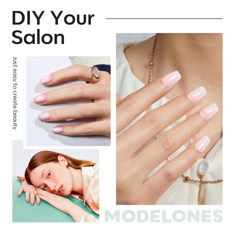 Modelones Nail Tips, Pre-shaped Full Cover Fake Nails Soft Gel