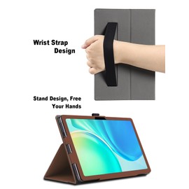 Case for Blackview Tab 90 WiFi 10.92 inch, Blackview Tab 90 WiFi Tablet Case, Folding Stand Protective Cover with Pencil Holder and Wrist Strap, Full Protection. (Brown)