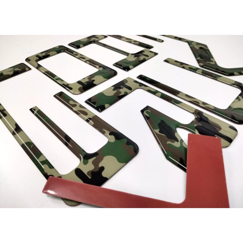 AFX-TRIMS 3D CAMOUFLAGE DOMED RAISED TAILGATE LETTERS FOR 2019-2025 SILVERADO
