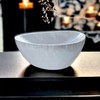 4All Selenite Oval Bowl Handmade Natural White Charging Selenite Crystal