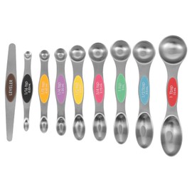 YMKWZ Magnetic Measuring Spoons Versatile Safe Stainless Steel Double Sided Teaspoon Easy to Clean Measuring Spoons Nesting Teaspoons Solid Nesting Tablespoon Teaspoon for Liquid Ingredients