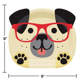 Dog Party Shaped Dinner Plates, 24 ct