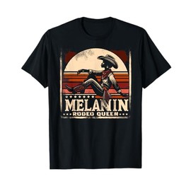 Melanin Rodeo Queen, Vintage African American Cowgirl T-Shirt