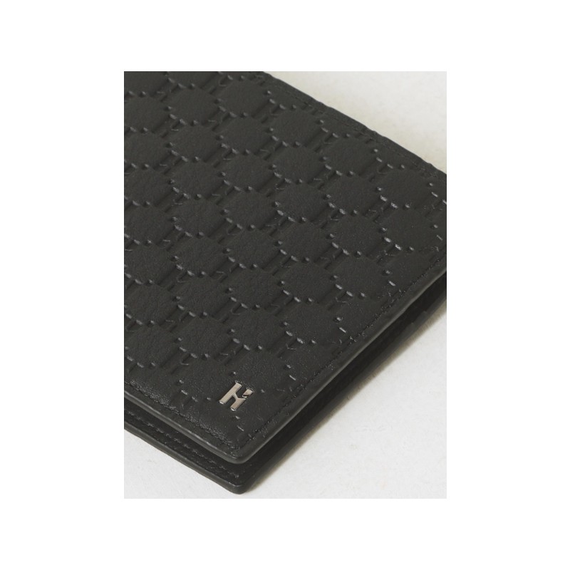 Hazzys (광주신세계)블랙 로고패턴 소가죽 반지갑HJWA2F831BK (Shinsegae Gwangju) Black Logo Pattern