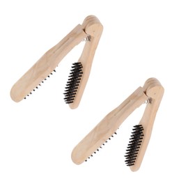 Baluue 2pcs Shaped Hair Straightening Brush Multipurpose Hair Tool for Smooth Styles Anti-static Design for Comfortable Use and Styling