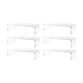 Marketing Holders 6 Pack Acrylic Riser Display Stand Clear 9" x 4.5" x 2" Rectangular Tabletop Showcase Lifting Platform Pedestal for Collectible Merchandise Figurines and Model Cars