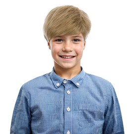 Edivd Child Blonde Wig for Boys Kids Short Blonde Straight Wig Heat Resistant Synthetic Wigs with Cap
