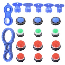 Glarks 19Pcs 16.5 mm 18.5 mm 21.5 mm 24 mm Faucet Aerator Cache Aerator Replacement and Faucet Aerator Keys with Aerator Removal Wrench Tools Assortment Kit for Bathroom Kitchen Sink