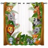 YUANZU Kids Curtains - Boys Girls Cartoons Jungle Forest Animals