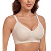 Lemorosy Women's Comfort Front Closure Back Support Wireless Seamless Everyday