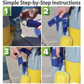 Professional EZ Travel Collection, Hot Tub and Swimming Pool Drain Pump with Hose Pond/Flood Pump (Up to 3,700 Gallons per Hour)