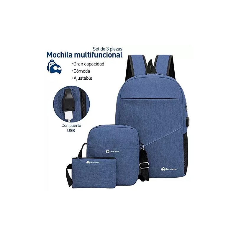Bluelander 10 Sets Mochila Para Laptop Con Mochila Cruzada Y