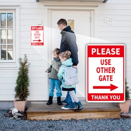 Please Use Other Gate Sign Aluminum 12x8 Inch Right Arrow Metal Waterproof for Entrance Outdoor Business Office 2 Pack