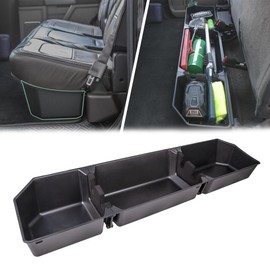 Phamyor Upgraded Rear Under Seat Storage Box Compatible with 2015-2024 Ford F150 SuperCrew Cab & Crew Cab, 2017-2023 Ford F250/F350/F450/F550 Super Duty & Crew Cab, ABS, Black
