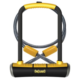 OnGuard Double-Team PITBULL U-Lock and Cable , Black, 4.53 x 9.06 - Inch