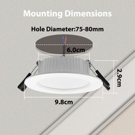 FWoche LED Recessed Spotlight 230 V 7 W, RGBW Round Ceiling Spotlights with IR Remote Control Warm White 3000 K Cool White 6000 K RGB Ceiling Spotlight Recessed Light Colour Changing Ceiling Light