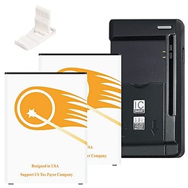 Large Power Substitutable Li_ion Persistent 2X 3800mAh Battery Universal Office Dock USB/AC Charger Folding Bracket Compatible withLG Stylo 2 Plus MS550 MetroPCS