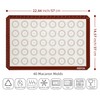 HEIPON Macaron Silicone Baking Mats,22.44"Lx14.57"W,Two-Piece,Pastry Mats Rolling Dough,Non-Stick,40 Macaron Molds,Cookie