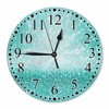 KEEPSUPER Clock Teal Sparkle Wall Clock 10 Inch Silent Non-Ticking