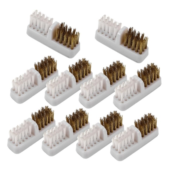 Baluue 10pcs Dual Head Nail Cleaning Brush for Electric Nail