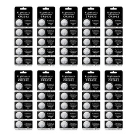 Nightkonic 50 pcs Pack - CR2032 Battery 3v Lithium Button Cell Coin 2032 Battery