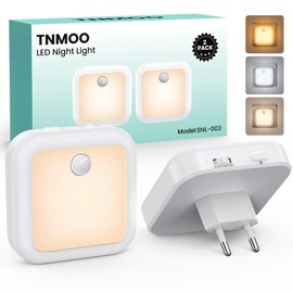 TNMOO LED Night Light Socket with Motion Sensor and Twilight Sensor, Pack of 2, 3 Colour Temperatures, Night Light, Children, Infinitely Dimmable, Socket Light for Children's Room, Bedroom, Stairs,