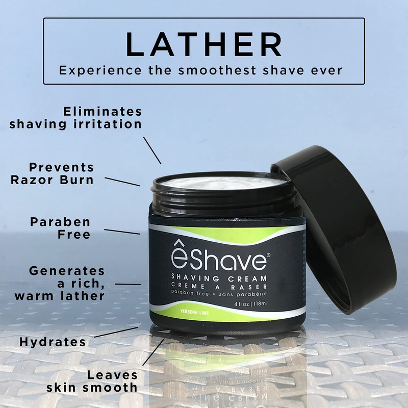 eShave Shaving Cream for Men, Verbena Lime, prevents shaving irritation