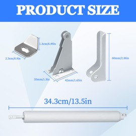 Screen and Storm Door Closer Kit, Closer for Heavy Storm Doors, Pneumatic Door Bracket Push Button Latch Set, Storm Door Protector Chain and Spring, Adjustable Closing Cushion Speed