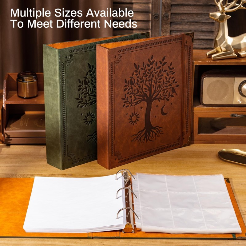 Ovesmusl Leather D Ring Binder Fits 8.5"x11" Letter Size Paper,