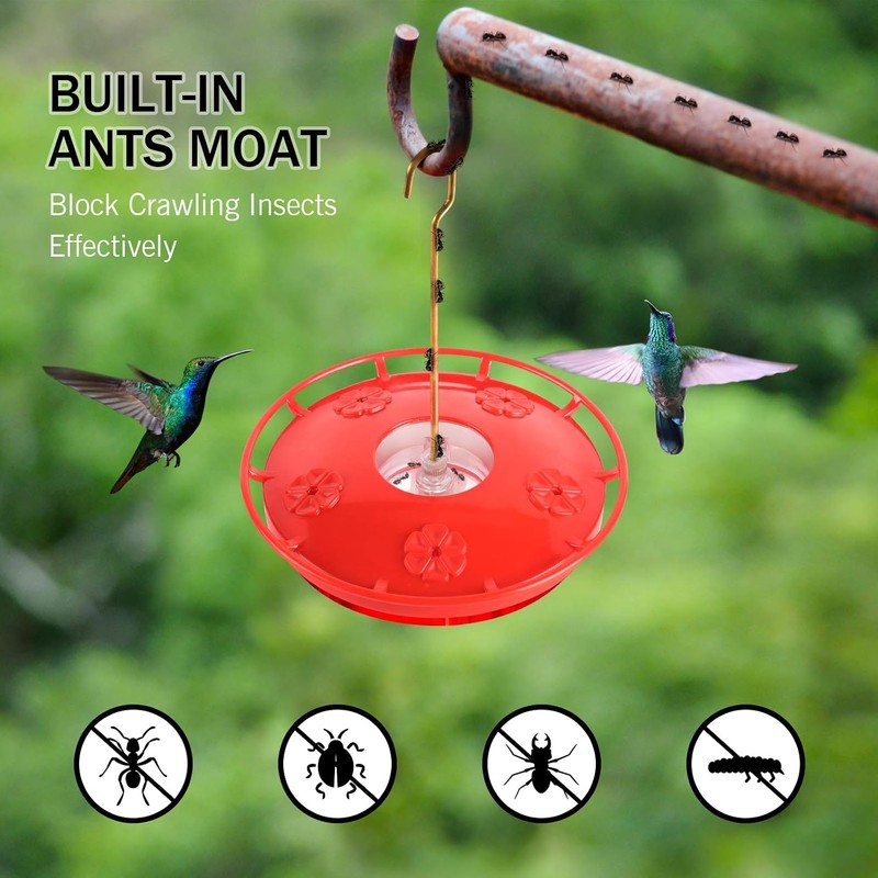 eWonLife 2 Pack 16 oz Saucer Hummingbird Feeders for Outdoors,