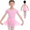 Vestido Manga Corta para Danza Ballet, Leotardo Danza Algodón para